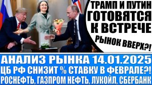 Анализ рынка 14.01 / Цб Рф снизит % ставку в феврале? / Трамп и Путин готовятся к встрече
