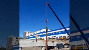 Погружение трубных фундаментов для моста через речку. Услуги бурения тел. +7 (985) 185-77-77