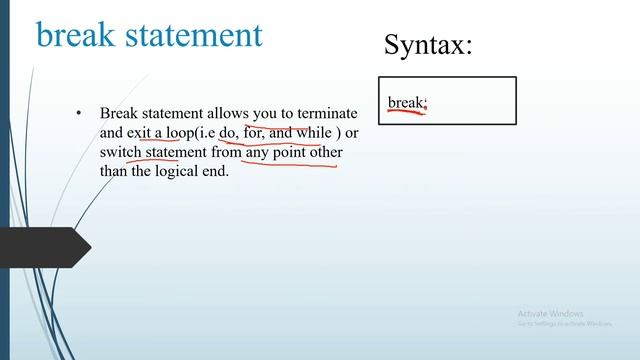 Break statement in c || definition|| syntax|| flowchar|| Example practically in detail.