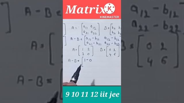 Matrix class 12th आब्यूह  को घटाना part 14(b) #maths #mskitalk