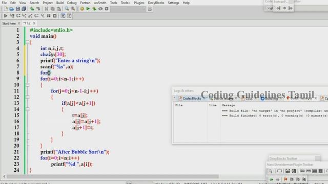 Program to Sort String Characters in C | C Programming in Tamil