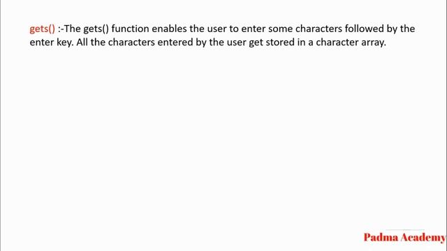 Unformatted Function in C. getch(),putch(),getchar(),putchar(),puts(),gets(); смотреть онлайн