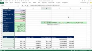 Mr Excel & excelisfun Trick 173: Total Service Fee Over Life of Loan: Non-Array Formula is best!