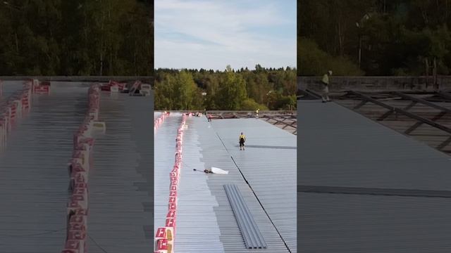 Как это было 👀 Устройство мембранной кровли 14 100 м² 🔥