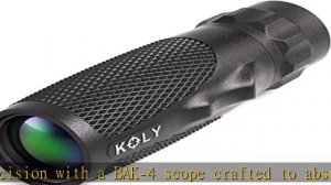Koly BAK-4 Prism 10X25 Monocular, Compact Weather Resistant Scope with Snake Skin Grip, Designed fo