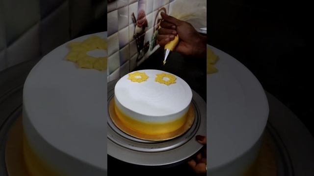 Sunflower cake design🌻#shorts #shortsfeed #ytshorts #viral  #trending #sunflower #mango #cake
