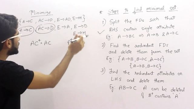 Minimal Cover in dbms | Minimal Cover of Functional Dependencies | DBMS lectures in hindi | #41