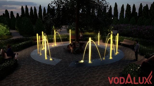 3D визуализация. Концепция кольцевого пешеходного фонтана "Островок" №163