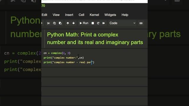 #python math : print a complex number and its real and imaginary parts