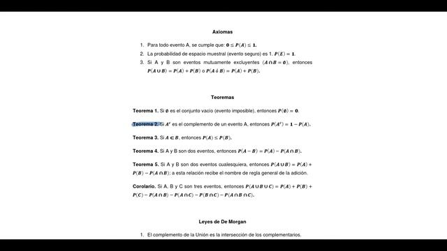 Probabilidad Axiomática - Ejemplo 2 смотреть онлайн