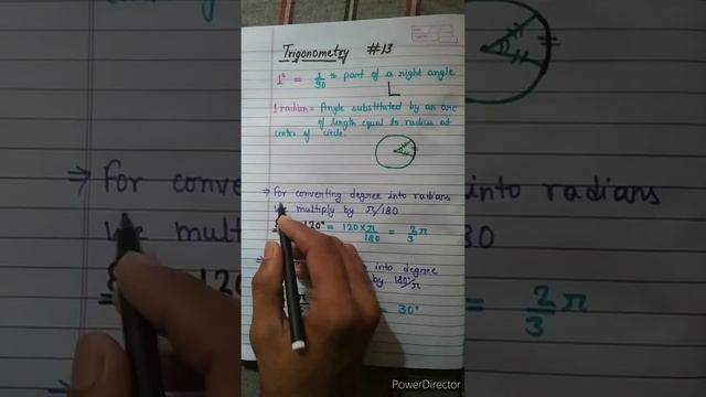 #trigonometry     Conversion of angle from radian to degree and degree to radian...    #ep13 #short