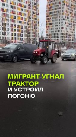 Настоящий голливудский экшн развернулся в Красногорске, где мигрант угнал трактор прямо посреди ЖК