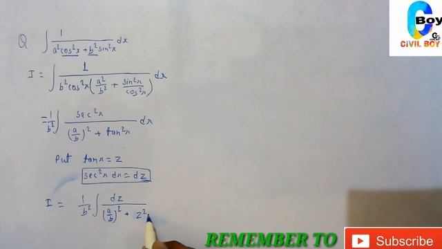 integral of 1/(a^2cos^2x+b^2sin^2x) //CIVIL BOY// смотреть онлайн