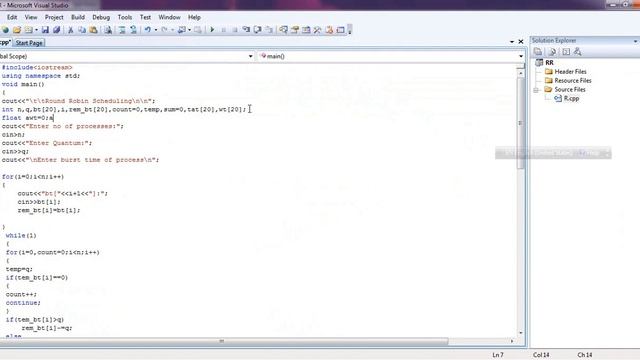 Code of Round Robin Scheduling -Part 2