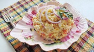 Салат Оливье с красным луком