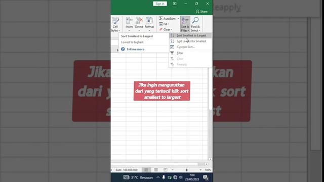 cara mengurutkan angka terbesar ke terkecil secara otomatis di excel | belajar excel bagi pemula смотреть онлайн