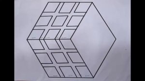 Geometrical Cube| 3D Cube| Rubik's Cube Model Drawing.