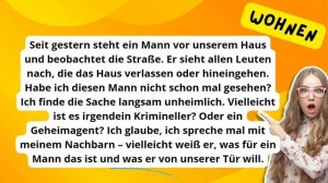 LESEN: читаем базовые тексты на немецком, тема: Wohnen, ein komischer Mann😎