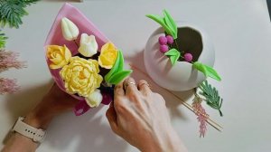 Как правильно собрать каскад и конус. Букет из мыла, мыловарение.