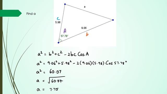Cosine Rule | Find Missing Side or Length смотреть онлайн