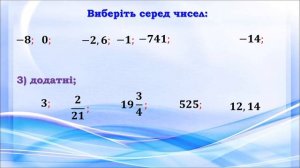 Сред чисел обрати: натуральні, цілі, додатні, недодатні...6 клас