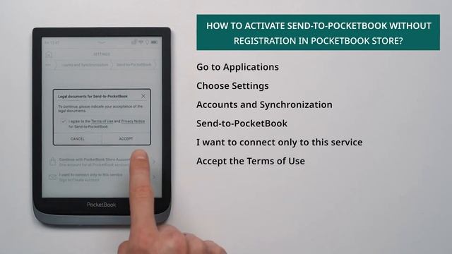 Как активировать Send-to PocketBook (Книги по email) без регистрации в PocketBook смотреть онлайн