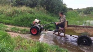 1 часть ПОДБАЛОТНИКИ|мотоблок|плывём|офф-роуд