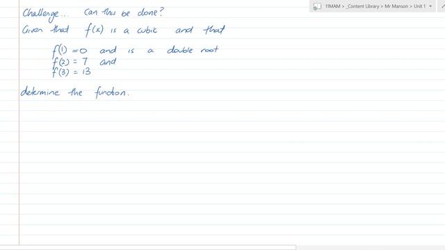 Determining cubic functions Part 2 15 March смотреть онлайн