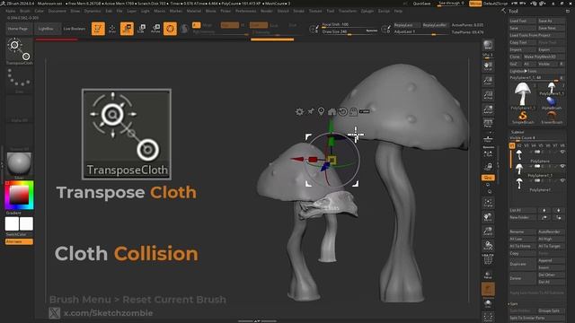 Transpose Cloth and Transpose Smart_ ZBrush All Brushes