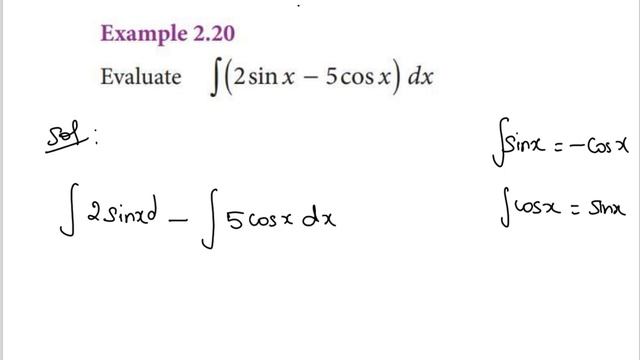 TN Class 12 Business Maths | Example 2.20 || ∫▒〖2sinx-5 cos〖x dx〗 〗|| Integral Calculus 1 смотреть онлайн