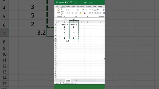 #excelfunctions Use the function average to calculate the arithmetic mean from a range of cells