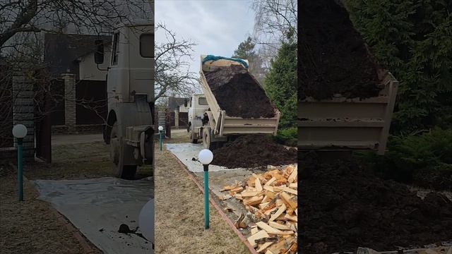 Маз 5551 выгрузка ~9 кубов коровьего перегноя смотреть онлайн