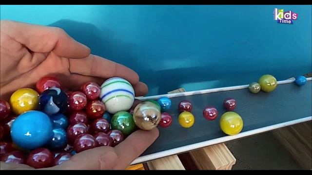 Скоростная трасса для шариков с перелетами! Кто быстрее! Гонка Marble Run!