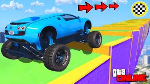 КАК ДАЛЕКО БУГАТТИ ПАУК НА БОЛЬШОЙ ПОДВЕСКЕ СМОЖЕТ ЗАБРАТЬСЯ ПО ЛЕСТНИЦЕ? ЭКСПЕРИМЕНТЫ ГТА 5 ОНЛАЙН!