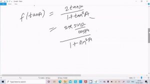 If f(x)=2x/1+x^2 , show that f(tanθ) = sin2θ)