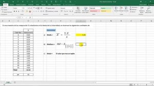 Media mediana y moda con excel
