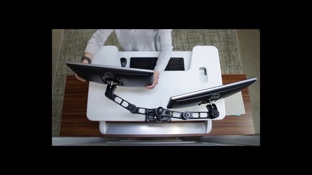 VARIDESK Compact Dual Monitor Arm 180° смотреть онлайн