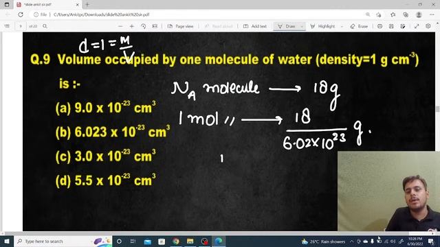 MOLE CONCEPT   20  Most Important PYQs || Physical chemistry for NEET 2022 by Ankit Sir ||