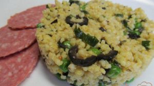 Салат из пшена с горошком