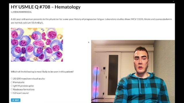 HY USMLE Q #709 – Hematology смотреть онлайн