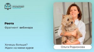 Фрагмент вебинара “Рвота”, лектор Ольга Родионова