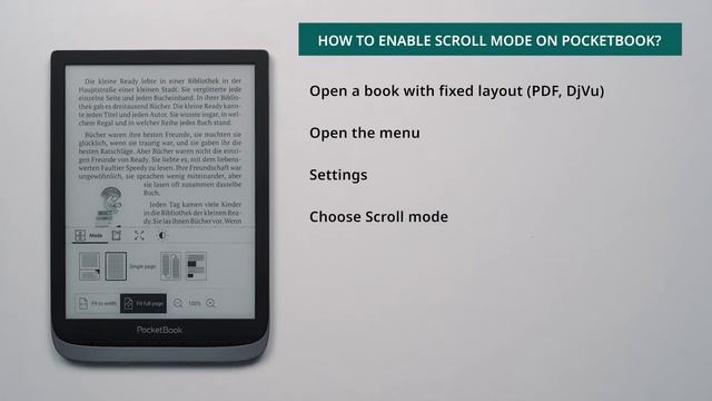 Как включить режим прокрутки на PocketBook смотреть онлайн