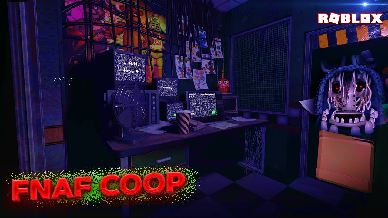 🔪 АНИМАТРОНИКИ ПРОТИВ НАС! Жуткий побег в Roblox на карте FNAF Coop 👻