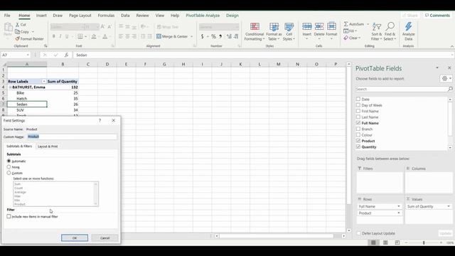 Show all fields in Pivot Tables - Show items with no data in excel pivot tables