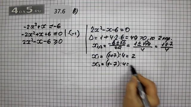 Упражнение № 37.6 (Вариант В.) – ГДЗ Алгебра 8 класс Мордкович А.Г. смотреть онлайн