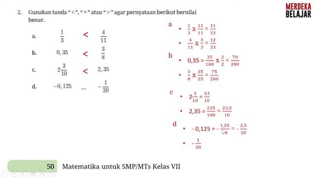 MATEMATIKA KELAS 7 HALAMAN 50-51 SEMESTER 1 BAB 2 BILANGAN RASIONAL KURIKULUM MERDEKA REVISI 2022 смотреть онлайн