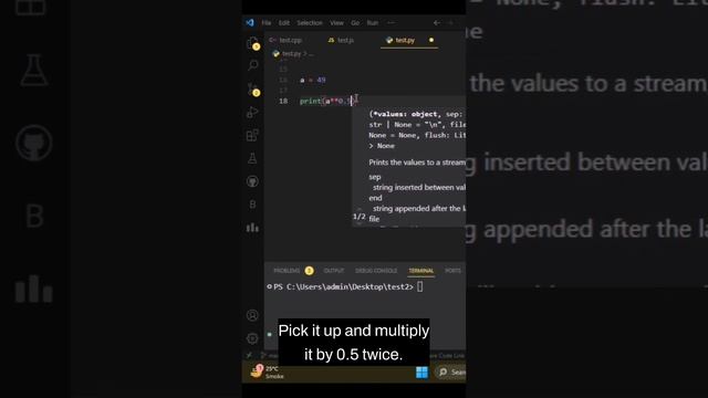 @Fun4code Square Root Trick In Python 😅 #coder #codinglife #developer#codingfun #programming