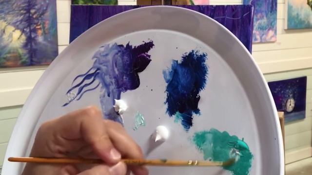 FANTASY PAINTING TUTORIAL ⭐️ STEP BY STEP ⭐️ HOW TO PAINT MUSHROOMS🍄 STARS & FOREST