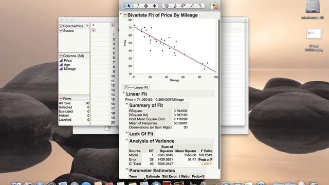 JMP instructions: Linear regression and residual plots