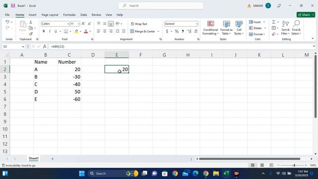 Microsoft Excel - ABS Function смотреть онлайн